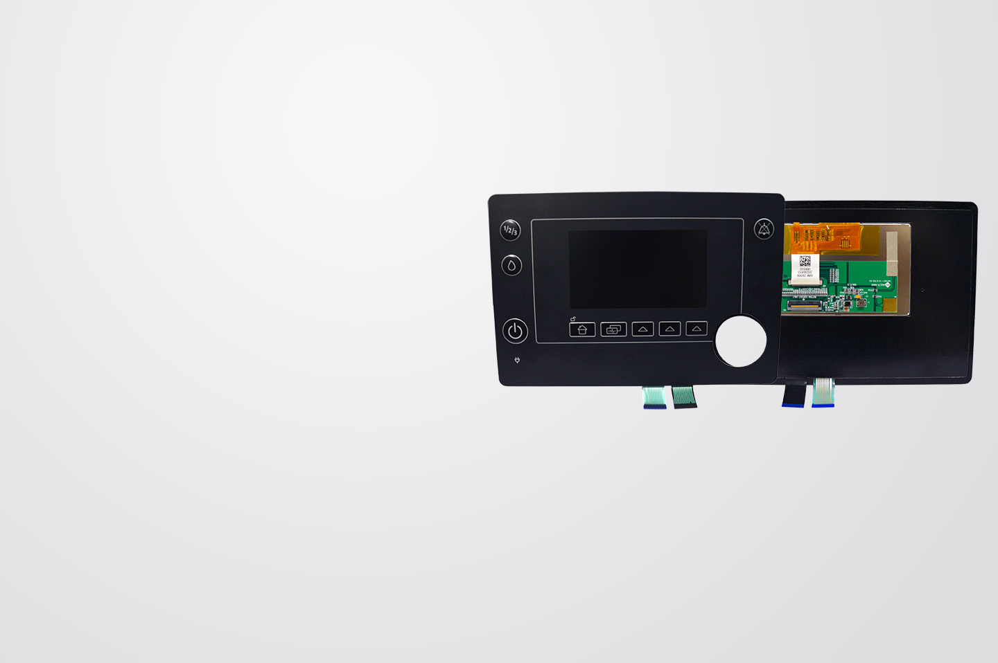 Membrantangentbord kombinerat med display och PCB